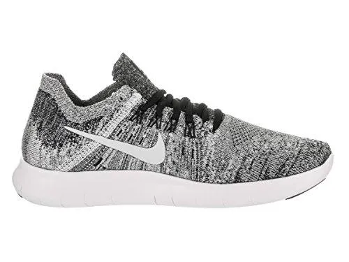 Nike Free Rn Flyknit 2017 Black/White Volt Running Shoe 9 Us