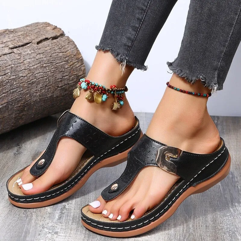 OCW Women Wedges Slippers Summer Casual Mujer Zapatos Flip Flops
