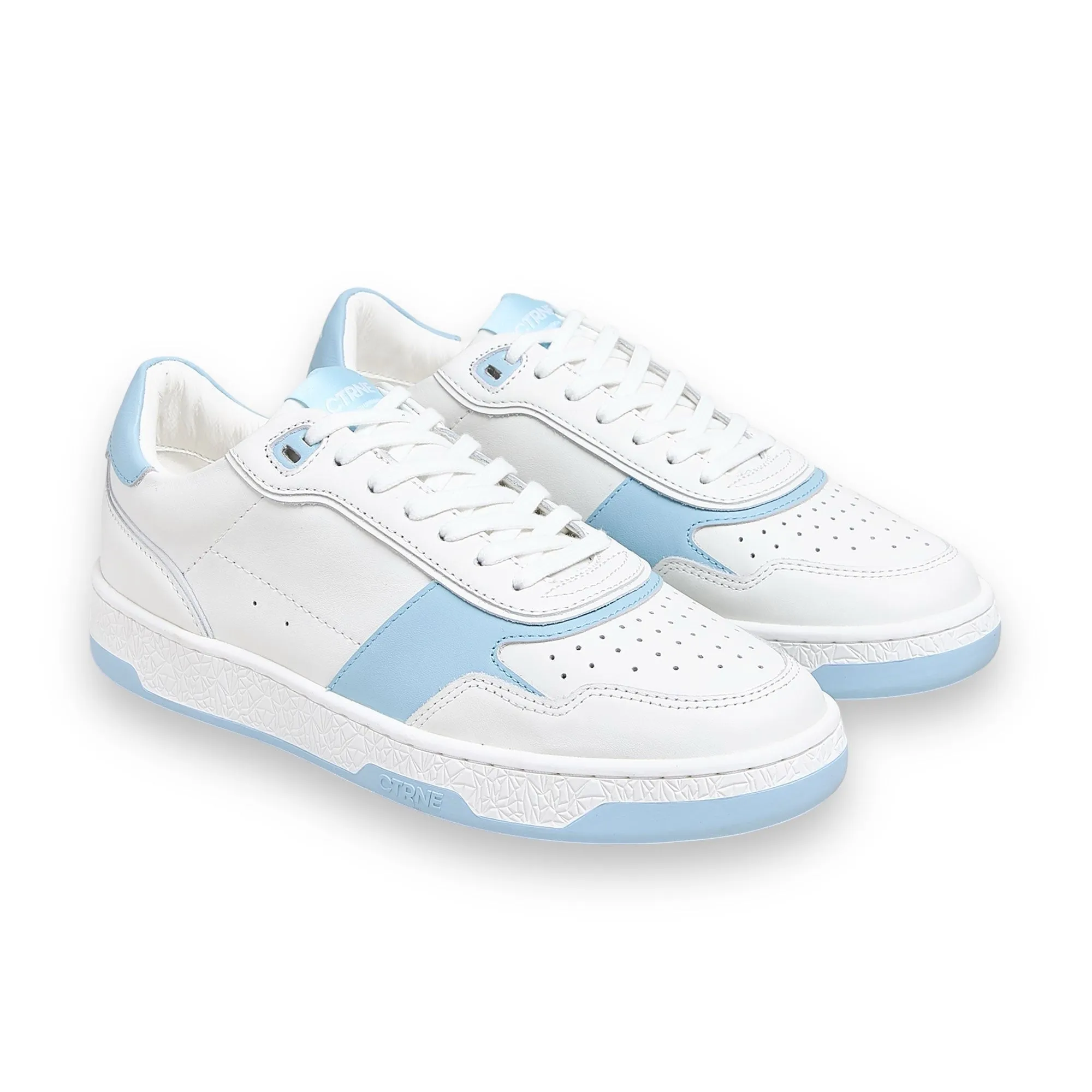 Orgonite Manifest Sneaker in White/Pale Blue/Leather