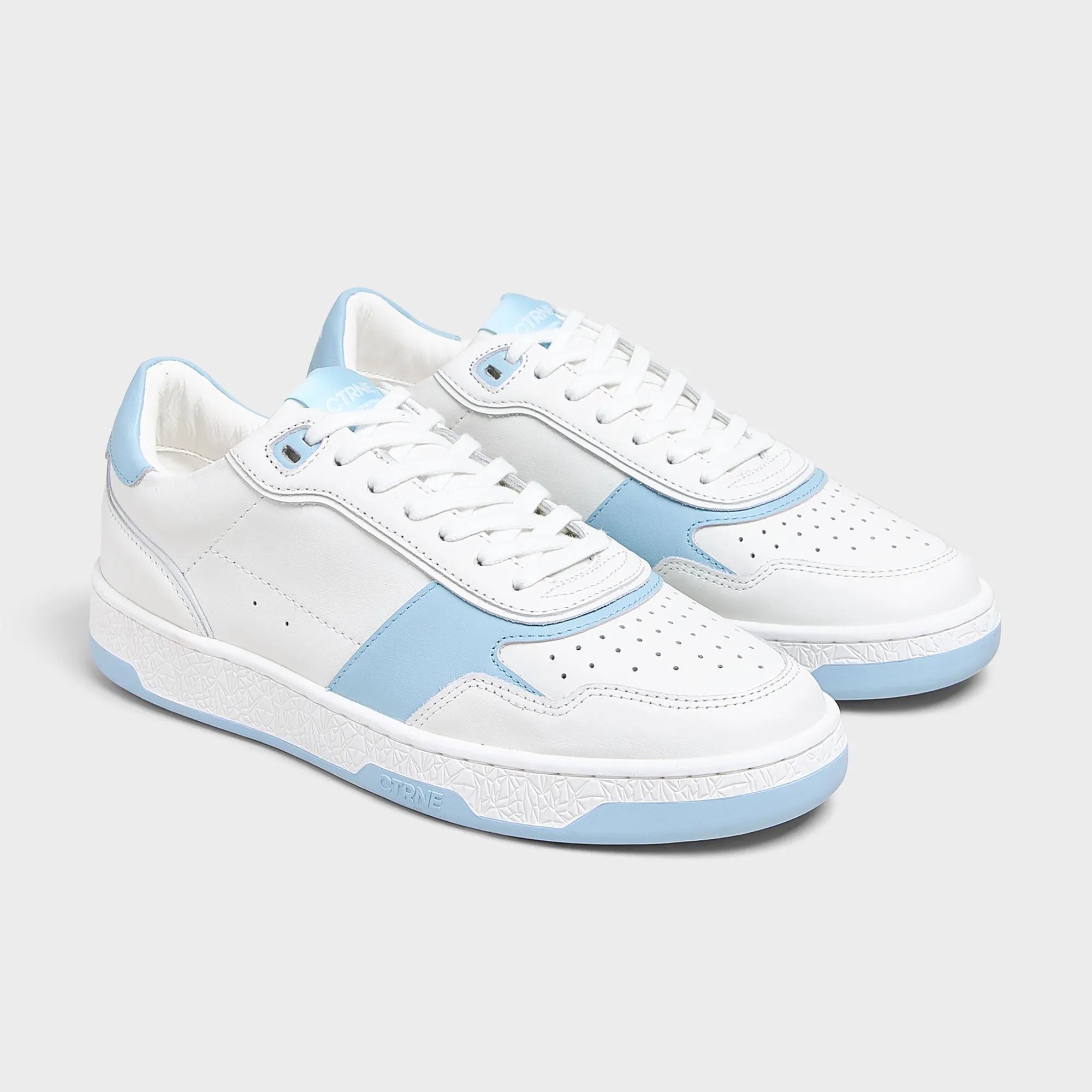 Orgonite Manifest Sneaker in White/Pale Blue/Leather