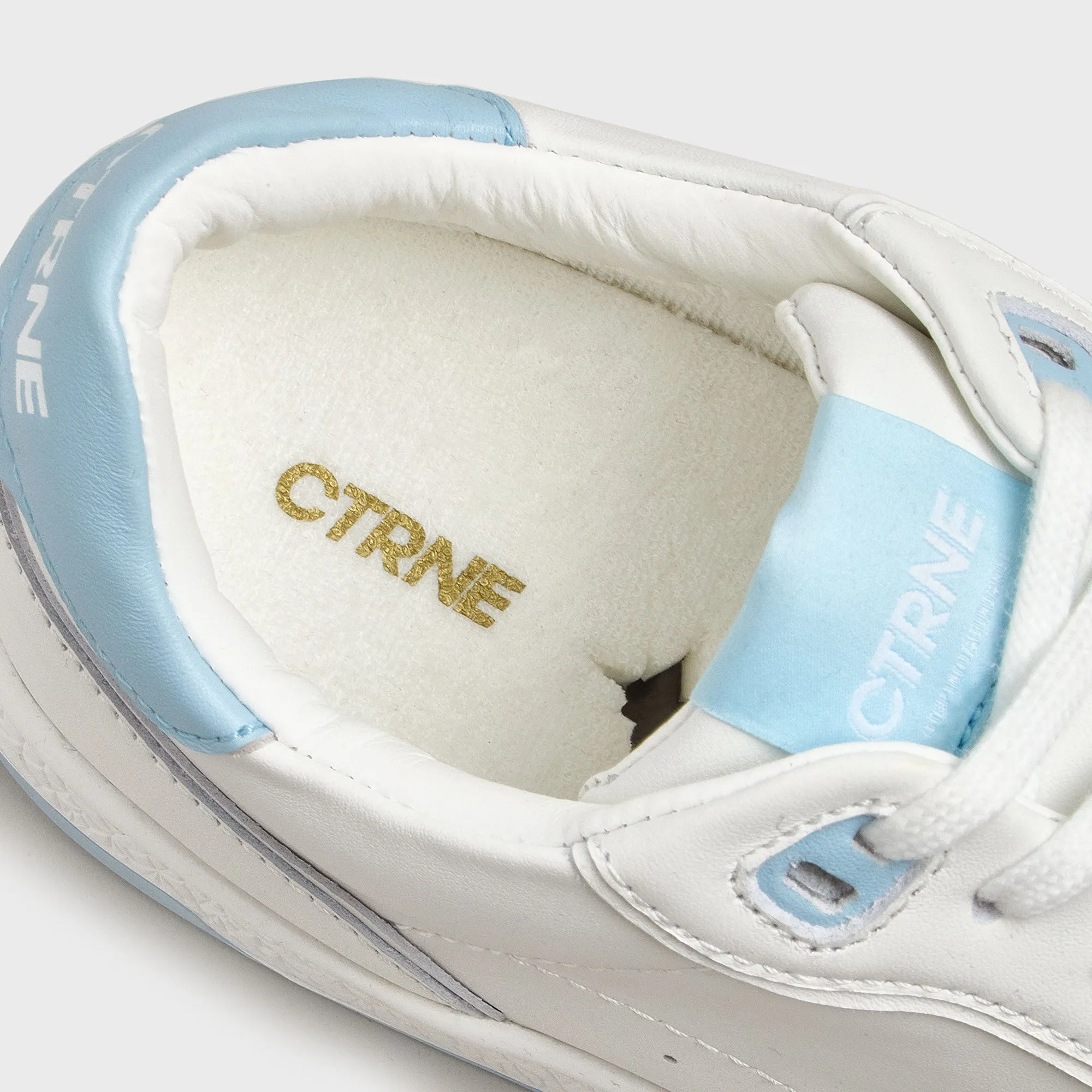 Orgonite Manifest Sneaker in White/Pale Blue/Leather