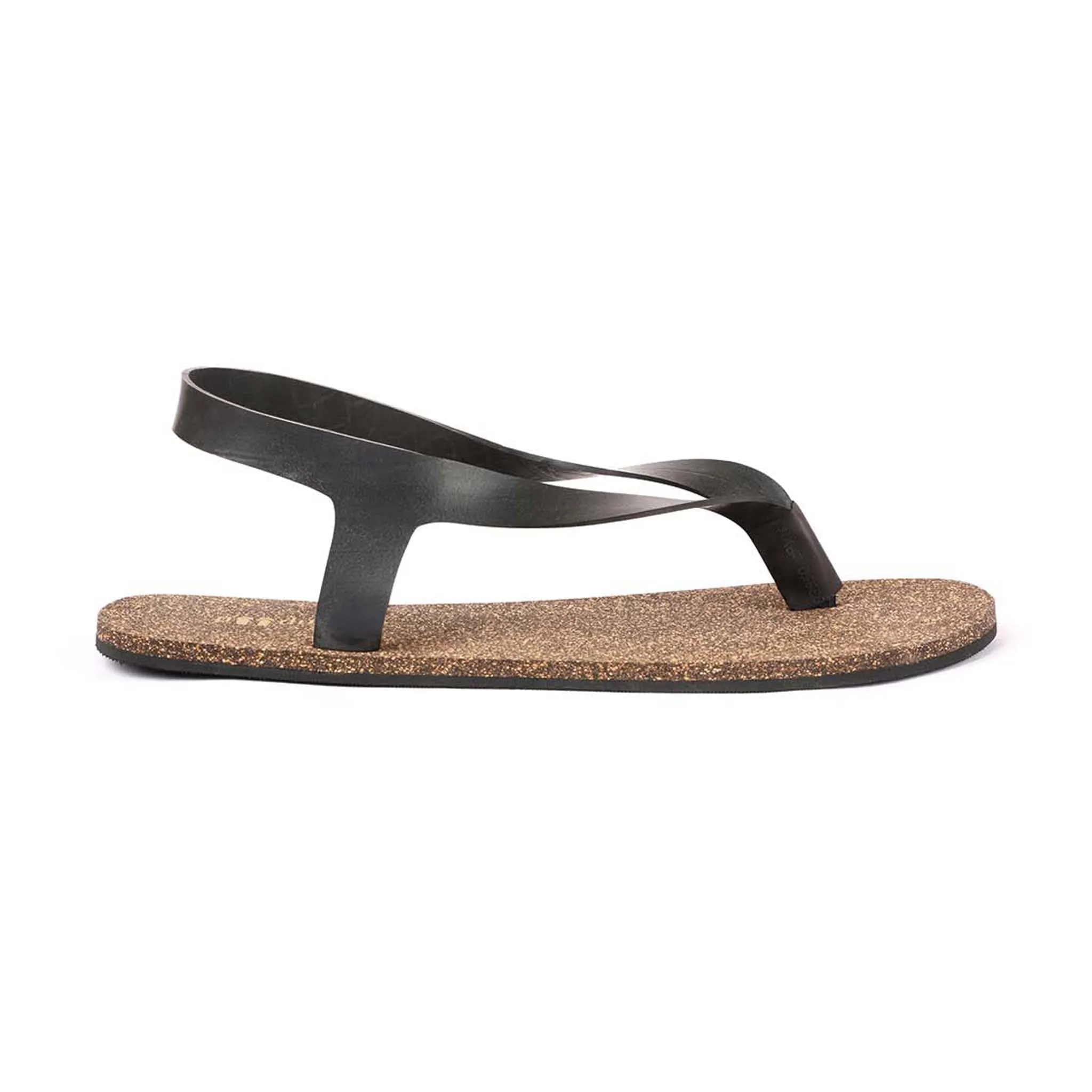 Paaduks Omi Thong-Strap Cork Sandals for Men (Black)