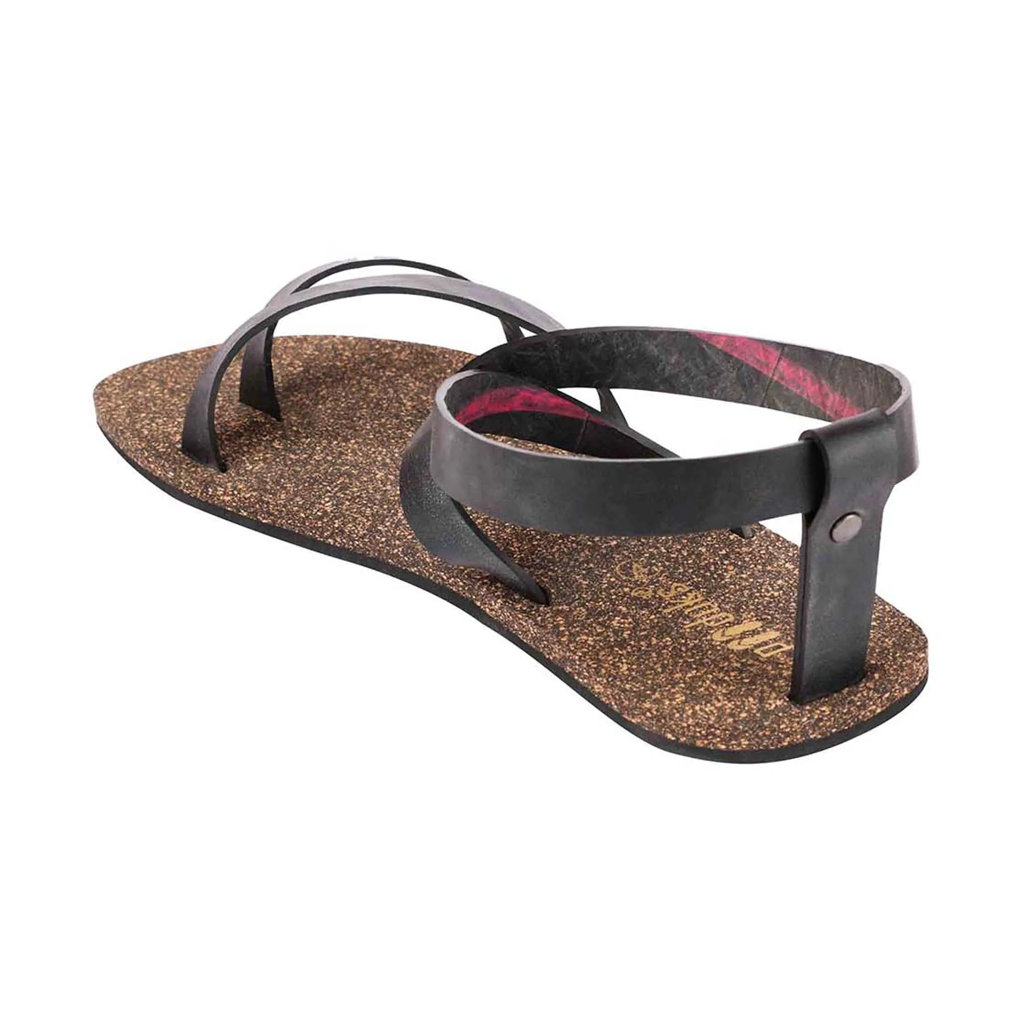 Paaduks Zee Slingback Cork Sandals for Women (Black)