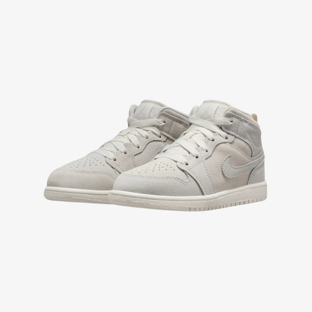 preschool jordan 1 mid se craft (pale ivory)