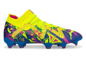 PUMA Men's Future Ultimate Energy FG/AG Blue/Yellow/Pink