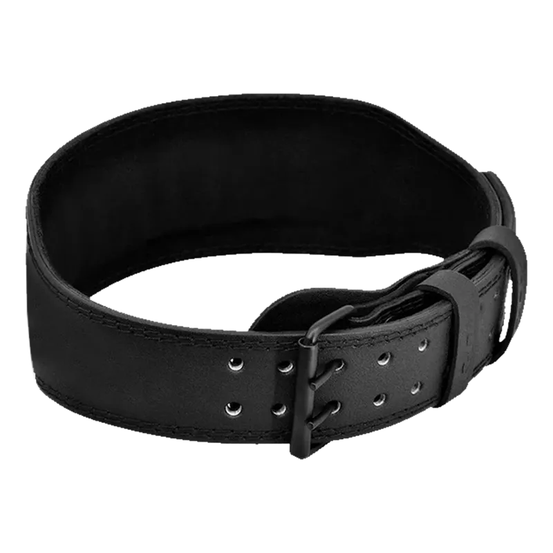 SC 4 inches Black Leather Weightlifting Fitness Gym Belt