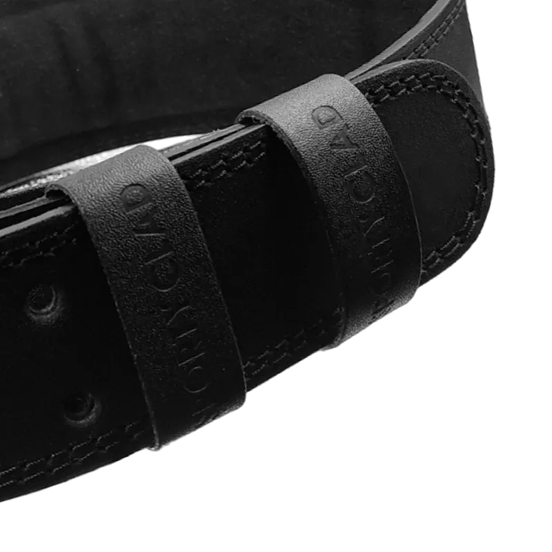 SC 4 inches Black Leather Weightlifting Fitness Gym Belt