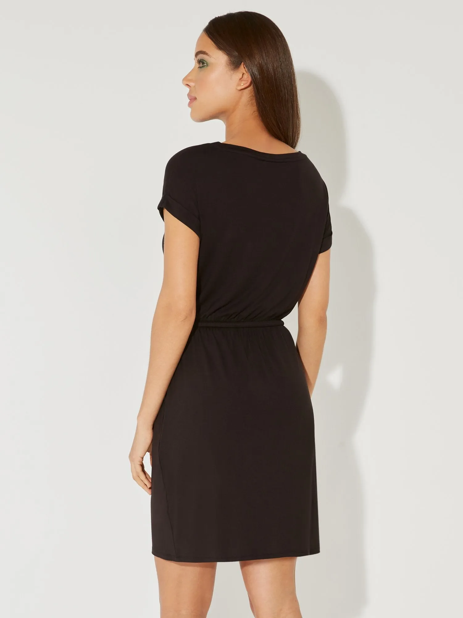 Short-Sleeve Drawstring T-Shirt Dress - NY&C Style System