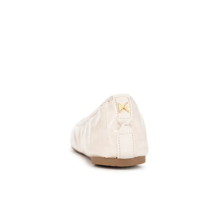 SOPHIA Ballet Flat Shoes - Beige Croc