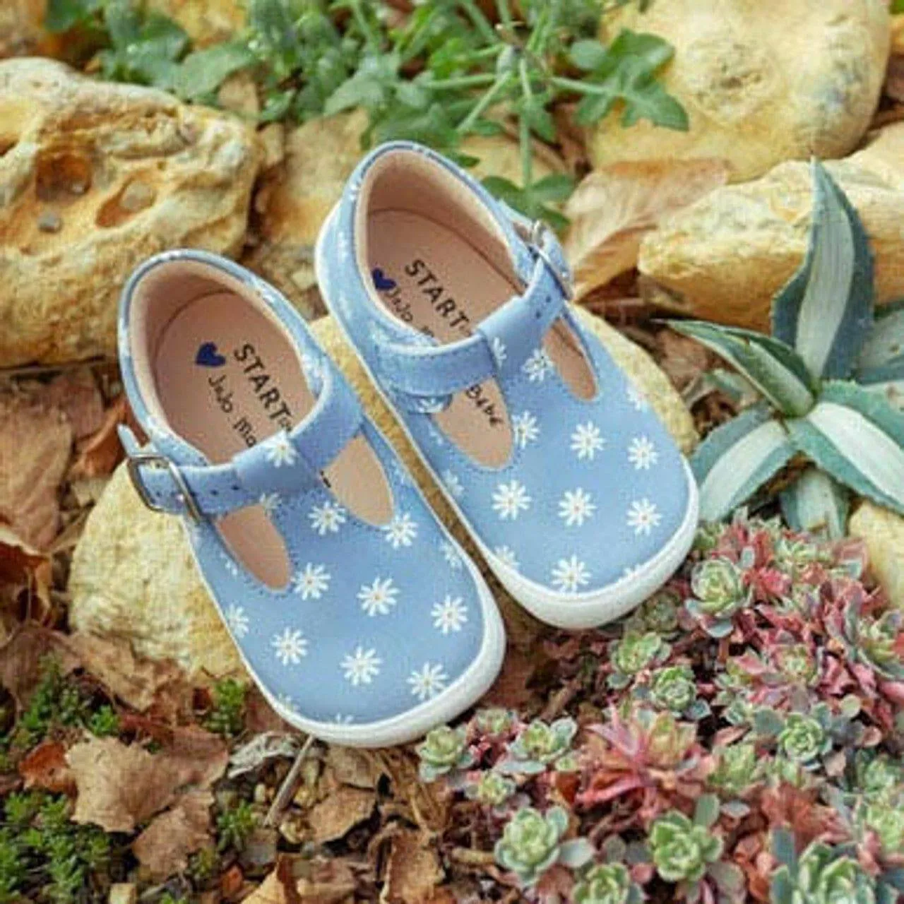 StartRite Bud 0811_2 Girls Blue Daisy Nubuck Buckle Shoes