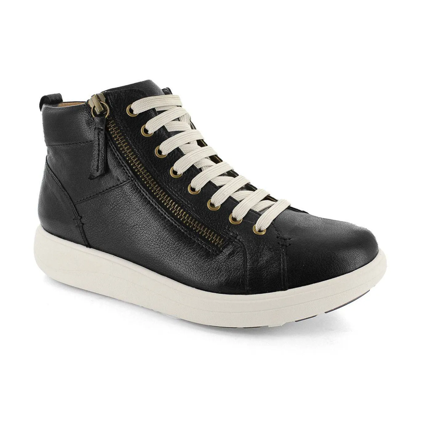 Strive Kensington Ladies Black Leather Arch Support Zip & Lace Ankle Boots