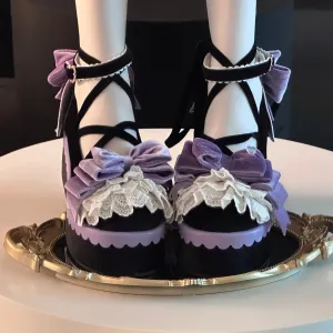 TAVIMART  -  Original Thousand Layer Cake Color Blocked Luo Shoes Sponge Cake Thick Soled Shoes Versatile Lolita Sweet Girl Single Shoes