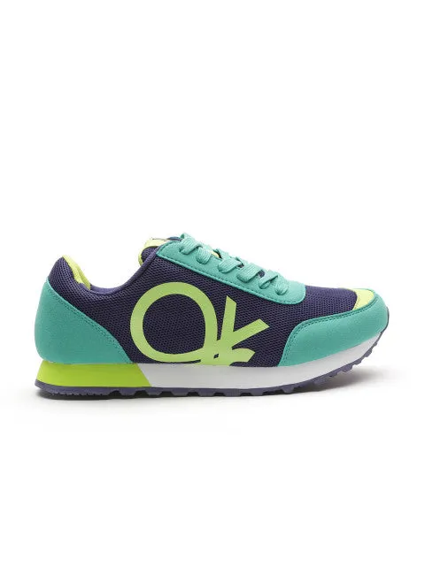 United Colors of Benetton Men Blue & Green Jogger Colourblocked Walking Shoes