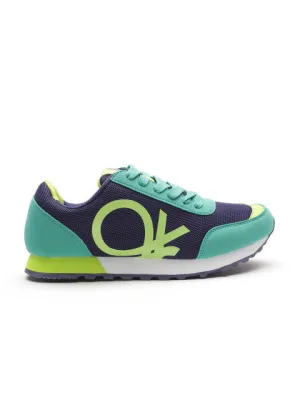 United Colors of Benetton Men Blue & Green Jogger Colourblocked Walking Shoes