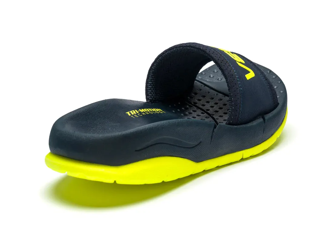 VELOUS Unisex's Laguna Slide - Navy/Neon Yellow