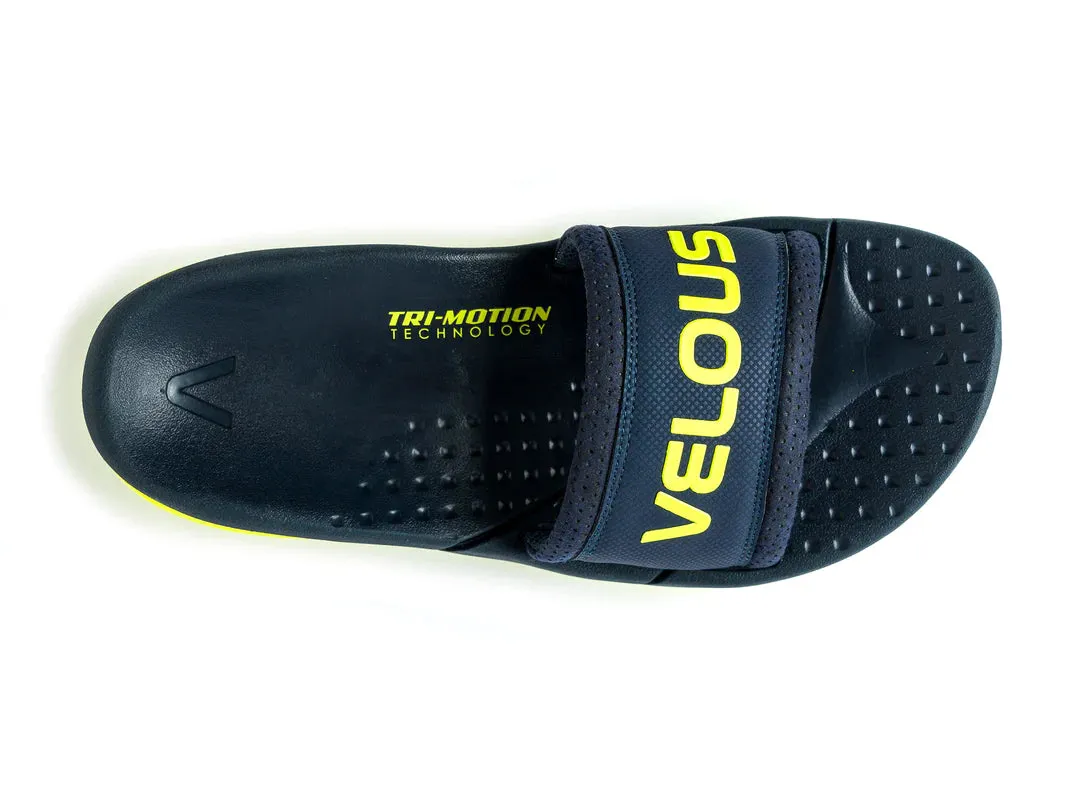 VELOUS Unisex's Laguna Slide - Navy/Neon Yellow