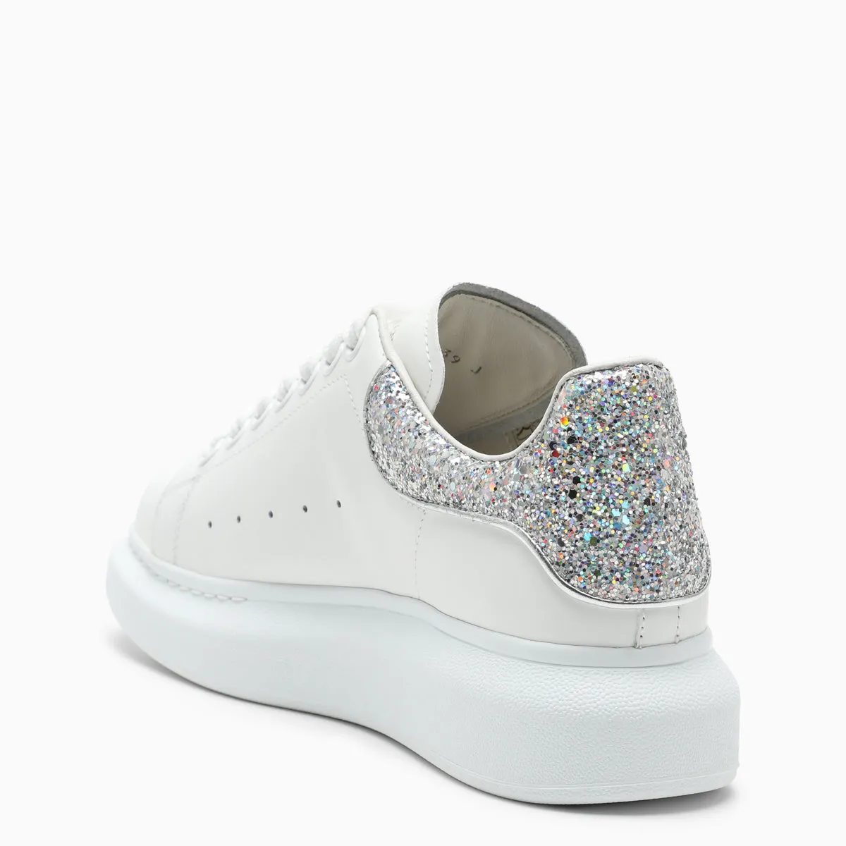 White Oversized Sneakers With Glitters