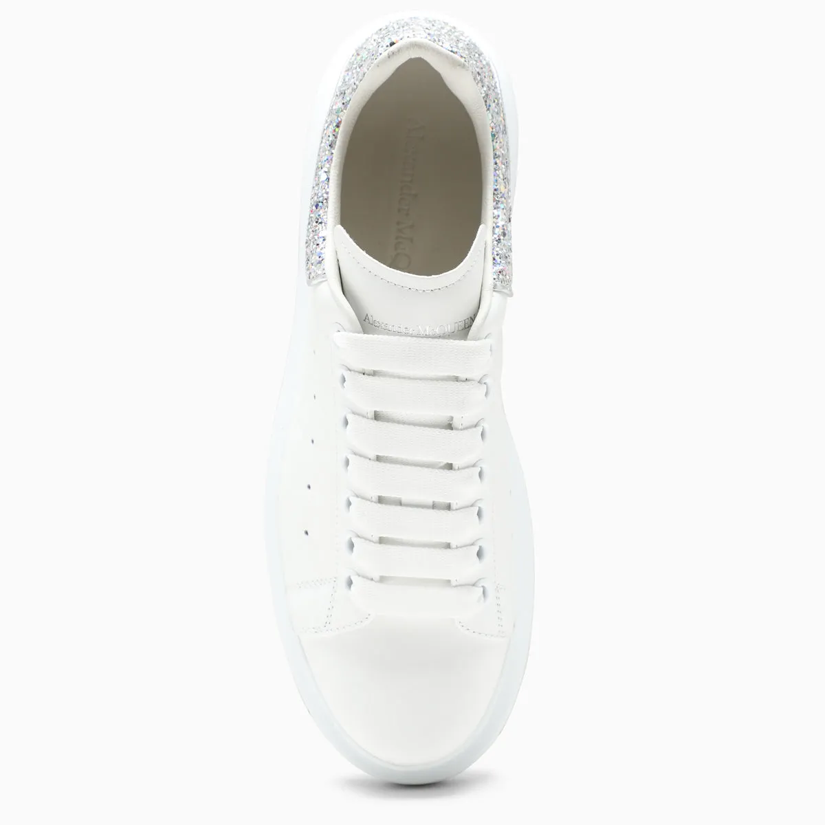 White Oversized Sneakers With Glitters