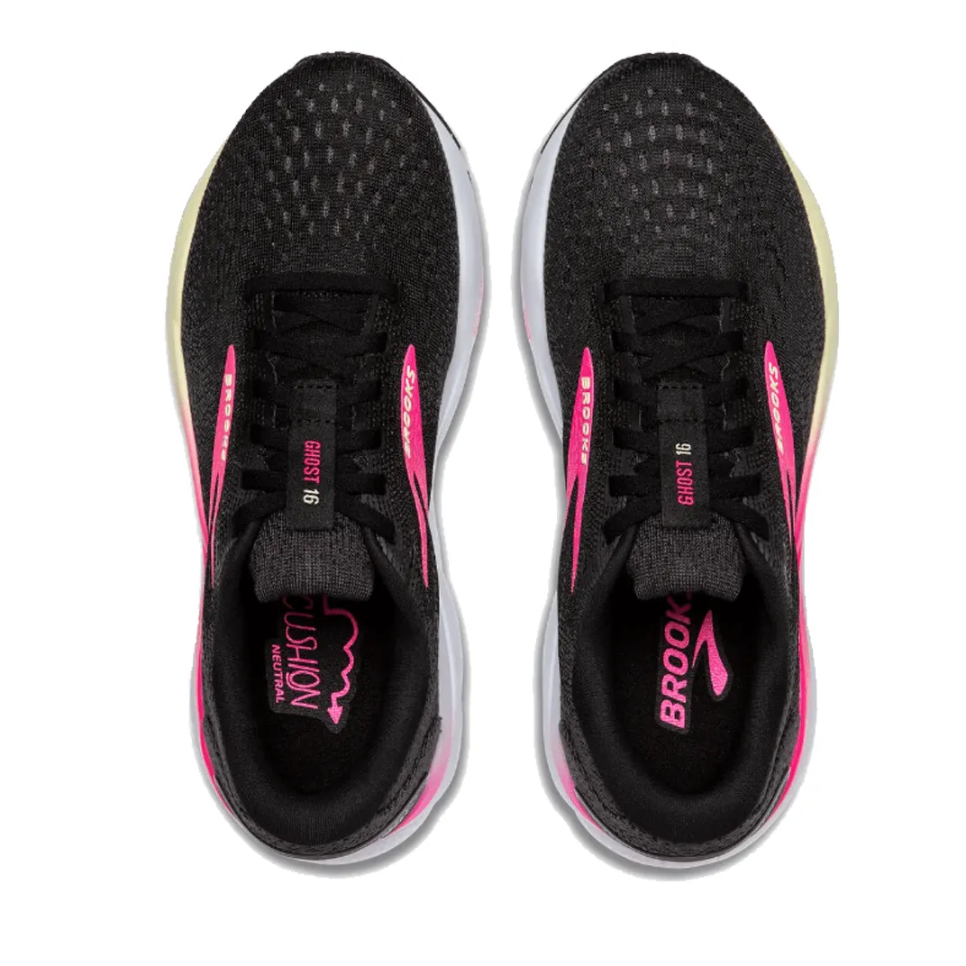 Women's Brooks Ghost 16 - AW24 - Black/Pink/Yellow